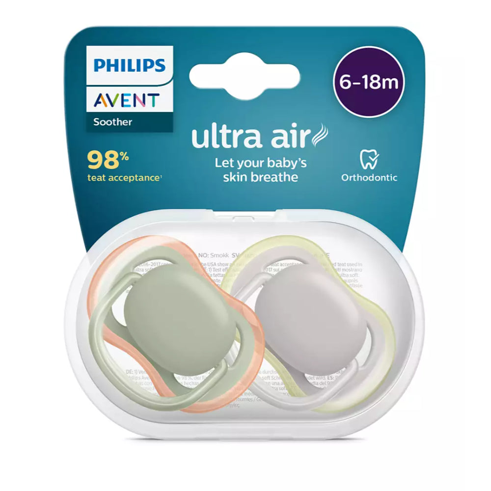  Philips Avent Chupete Ultra Air, 0-6 meses, azul/verde