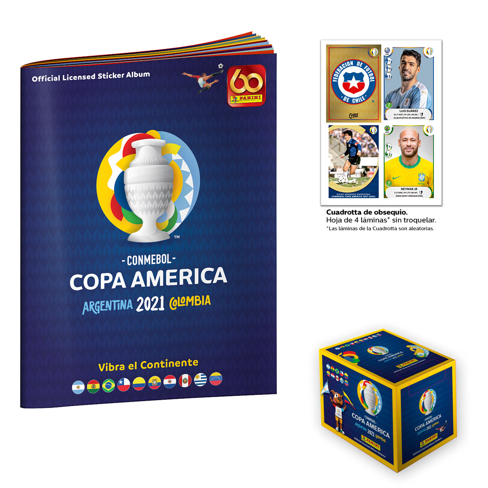 Álbum + Cuadrotta + Caja 50 Sobres Copa América 2021 - Toysmart ...