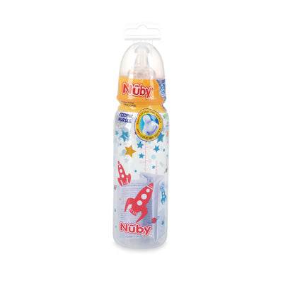Botella Redonda Transparente 240Ml Con Tetina De Silicona Cohete - Toysmart_001