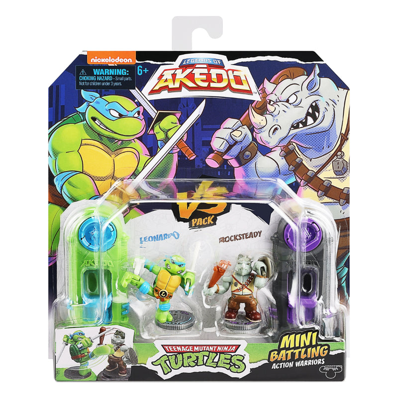 Tortugas Ninja - Akedo Tmnt Versus Pack - Leonardo Vs Rocksteady - Toysmart_001