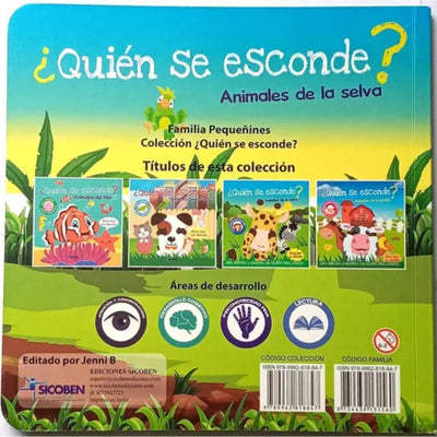Libro Aprendizaje ¿Quien Se Esconde? Animales De La Selva - Toysmart_004