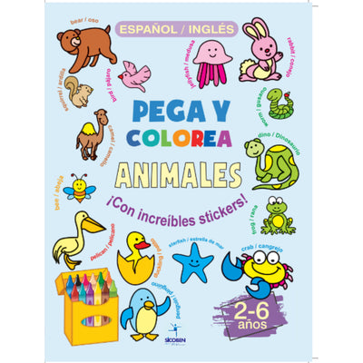 Libro Didáctico Pega Y Colorea Animales - Toysmart_001