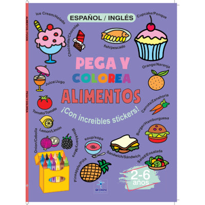 Libro Didáctico Pega Y Colorea Alimentos - Toysmart_001