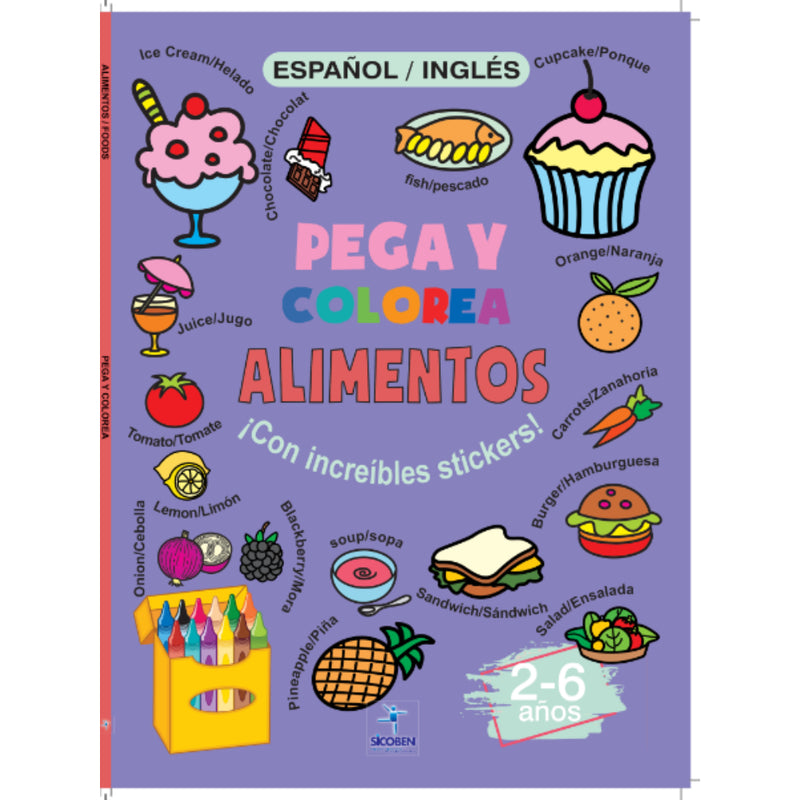 Libro Didáctico Pega Y Colorea Alimentos - Toysmart_001