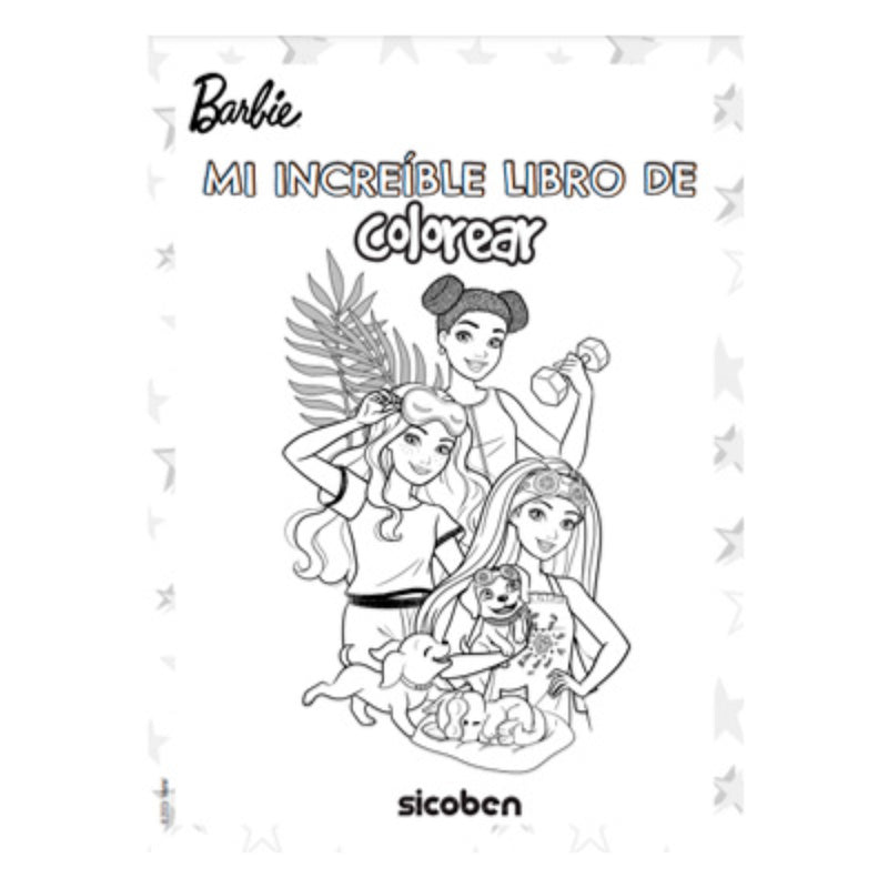 Libro Didáctico Para Colorear Con Stickers Barbie Morado - Toysmart_002