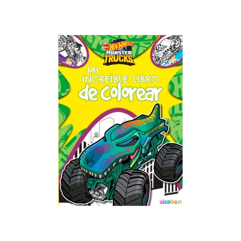 Libro Didáctico Para Colorear Con Hot Wheels Monster Truck - Toysmart_001