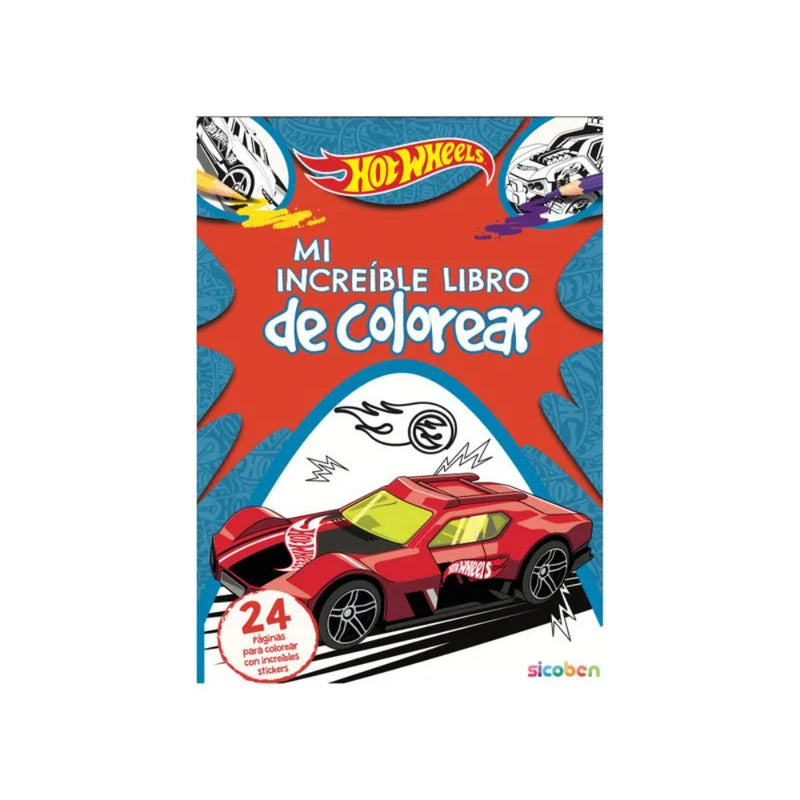 Libro Didáctico Para Colorear Con Hot Wheels  - Toysmart_001