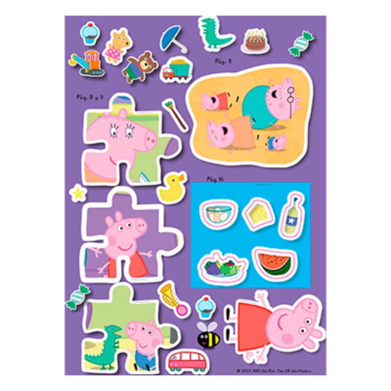 Libro Didáctico Para Colorear Con Stickers Juega Con Peppa Pig En Bici - Toysmart_002