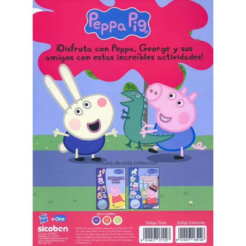 Libro Didáctico Para Colorear Con Stickers Juega Con Peppa Pig En Bici - Toysmart_004