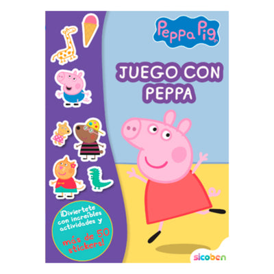 Libro Didáctico Para Colorear Con Stickers Juega Con Peppa Pig En Casa - Toysmart_001