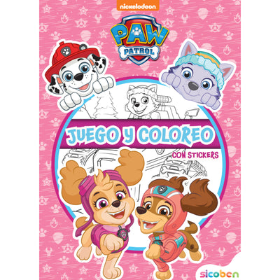 Libro Didáctico Morado Para Colorear Con Stickers Paw Patrol - Toysmart_001