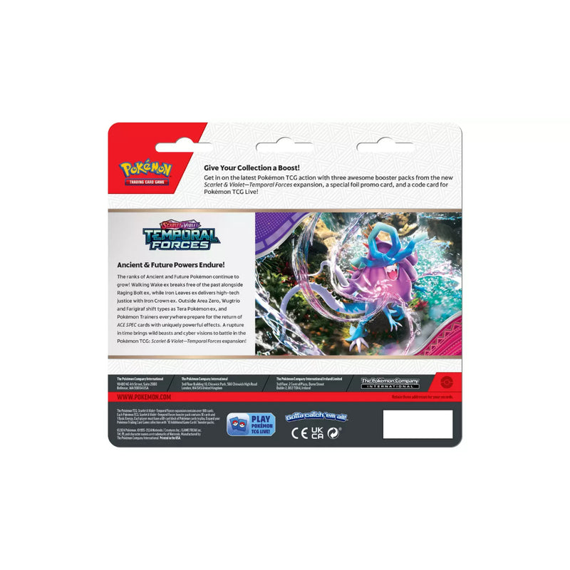 Pokémon Tcg: Scarlet & Violet Cyclizar- Temporal Forces-3 Pack Blister English - Toysmart_002