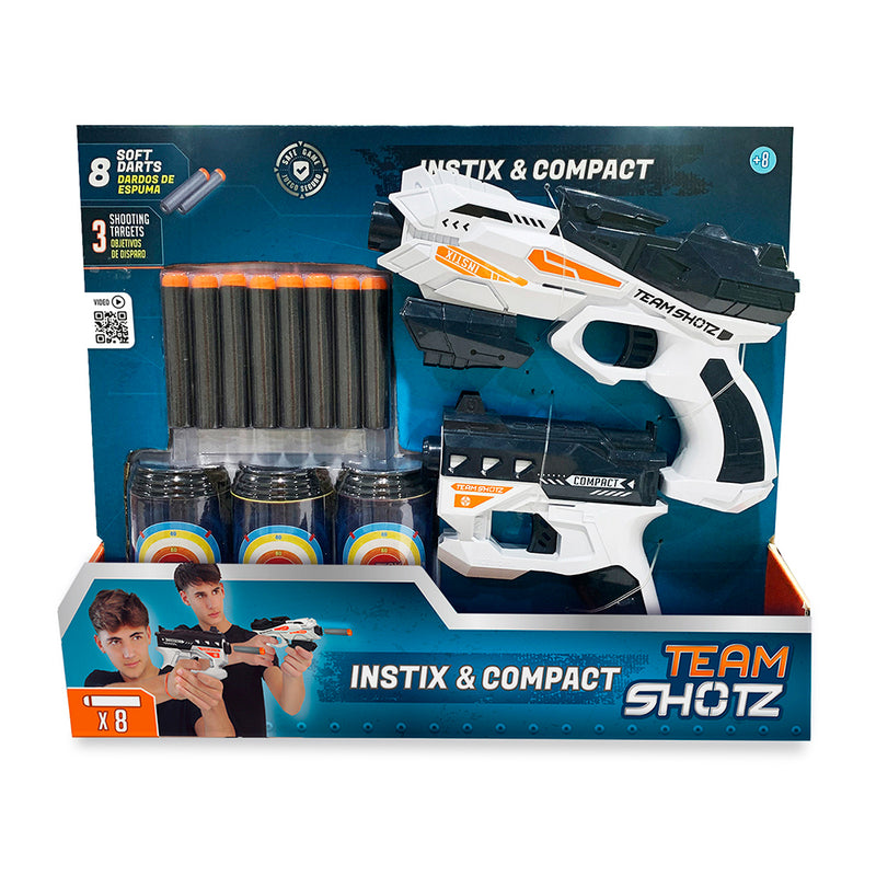 Team Shotz: Instix Y Compact Lanzador De Dardos X8 - Toysmart_001