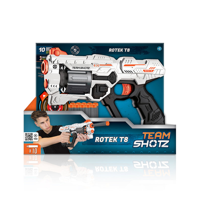 Team Shotz: Rotek T8 Lanzador De Dardos X10 Con Cargador - Toysmart_001