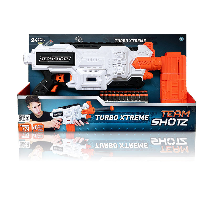 Team Shotz: Turbo Xtreme Lanzador De Dardos X24 Con Cargador - Toysmart_001