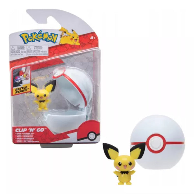 Pokémon Clip N Go C/Figura De Batalla Pichu - Premier Ball - Toysmart_001