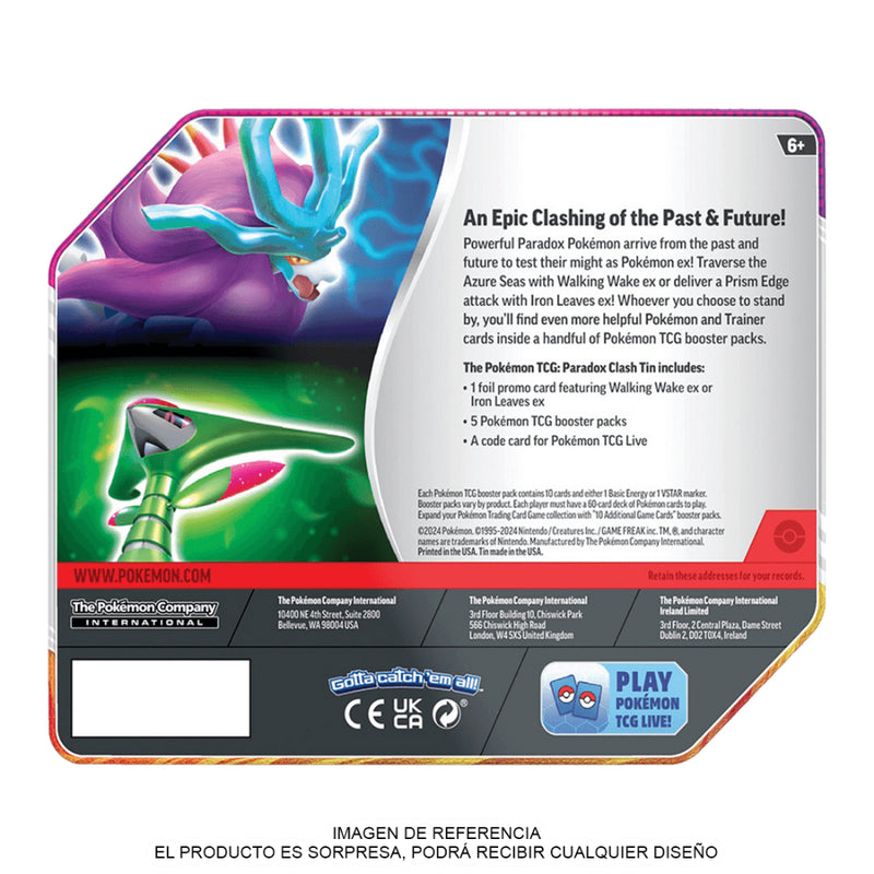 Toysmart Pokemon Tcg Paradox Clash Tin Eng Walking Wake Ex Surtido Sorpresa_002