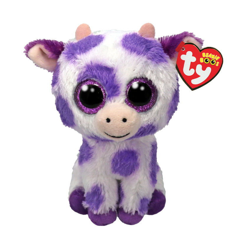 Ty Beanie Boos Ethel Vaca Con Manchas Violeta  - Toysmart_001