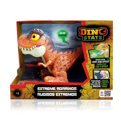 Dino State: Dinosaurio T-Rex Naranja Con Luz Y Sonido - Toysmart_001