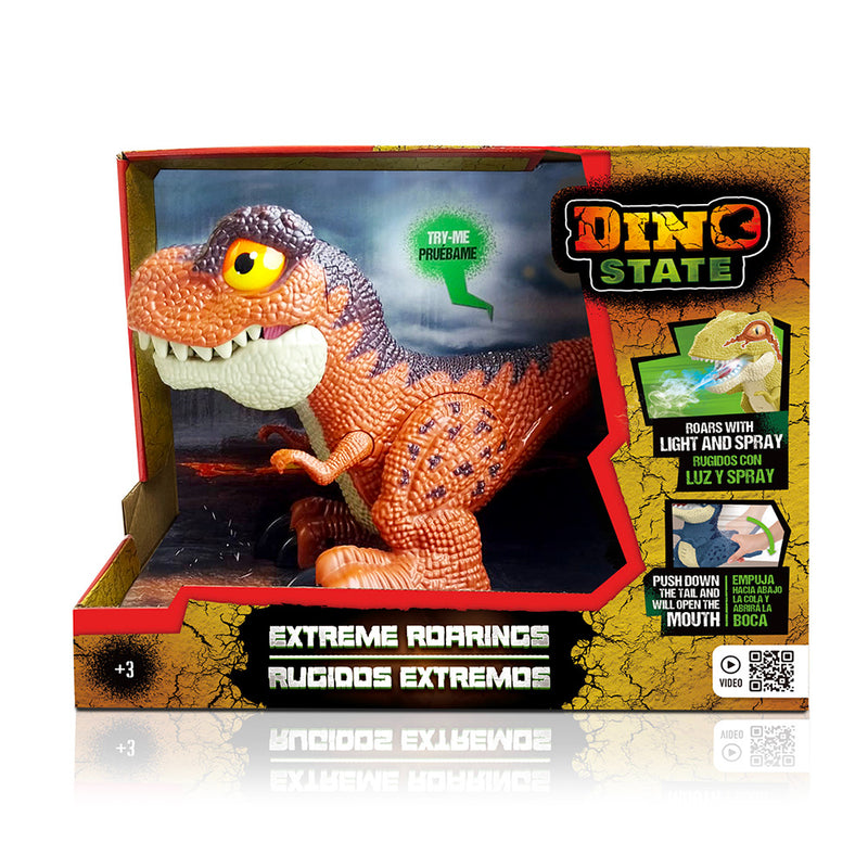 Dino State: Dinosaurio T-Rex Naranja Con Luz Y Sonido - Toysmart_001