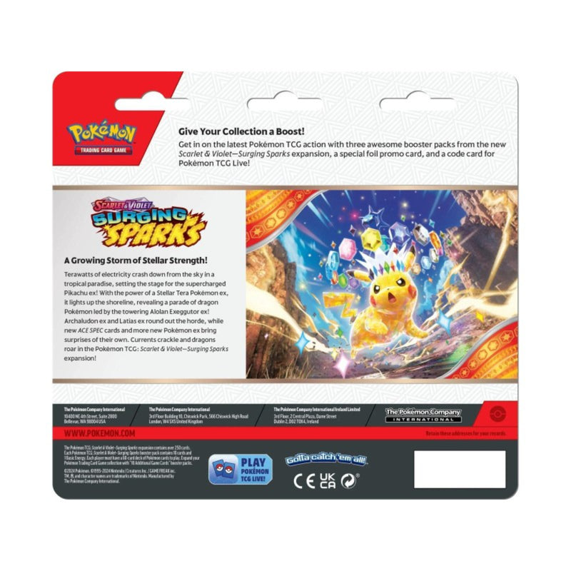 Pokémon Tcg Quagsire Surging Sparks-3Pk Blist Surtido Sorpresa (Inglés) - Toysmart_002