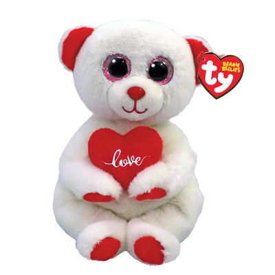 Ty Beanie Bellies Desi Oso Blanco Con Corazon Regular - Toysmart_001