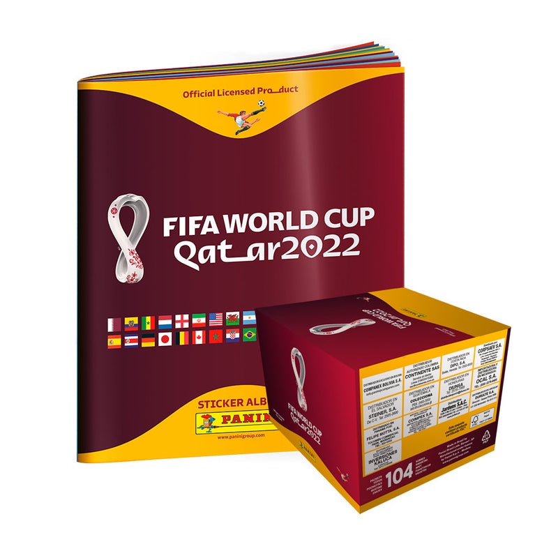 Álbum Tapa Blanda + 1 Caja X 104 Sobres Fifa Mundial Qatar 2022