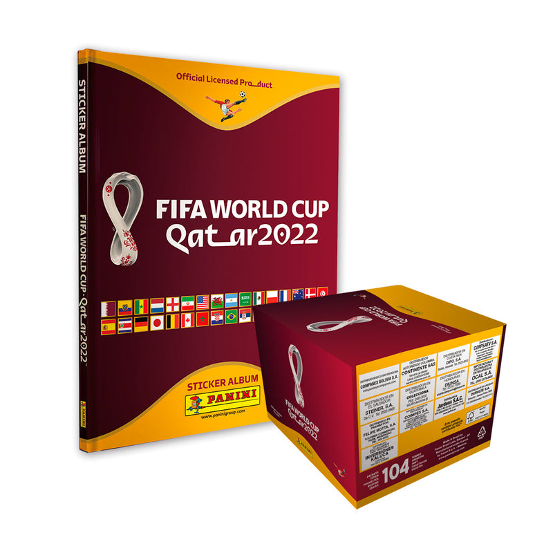 ÁLbum Tapa Dura + 1 Caja X 104 Sobres Fifa Mundial Qatar 2022