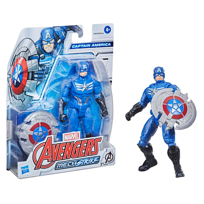 Avengers Mech Strike Figura Capitan America Con Accesorio _002