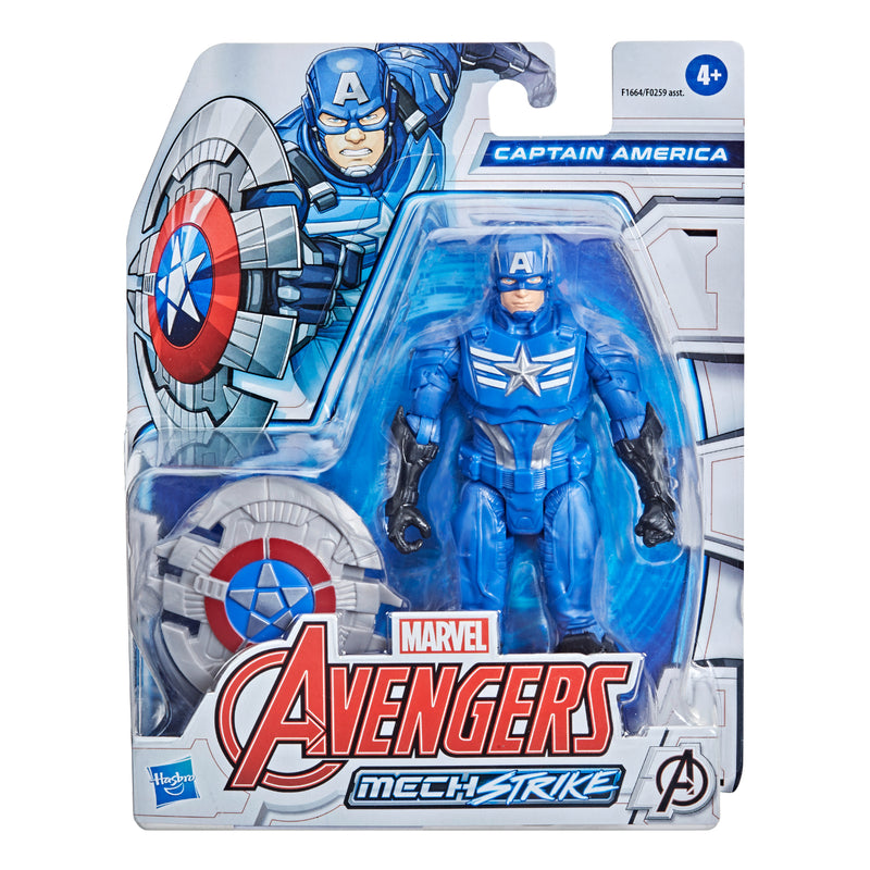 Avengers Mech Strike Figura Capitan America Con Accesorio _003