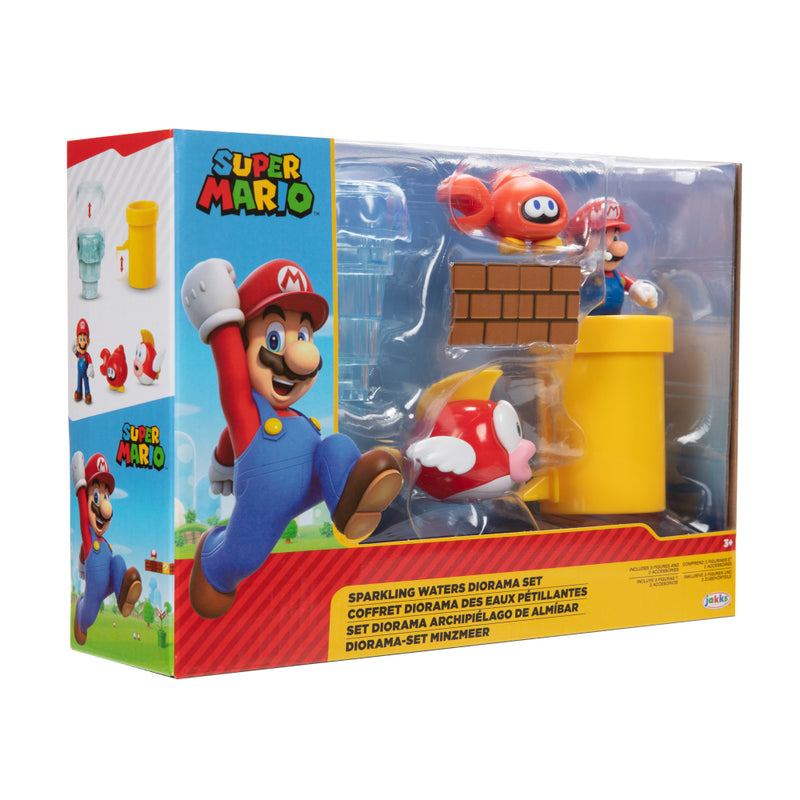 Nintendo Super Mario Set Diorama Fuentes De Agua 2,5"_001
