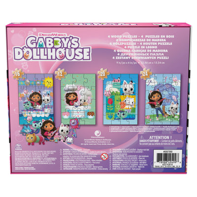 Gabby'S Dollhouse Set 4 X Rompecabezas De Madera