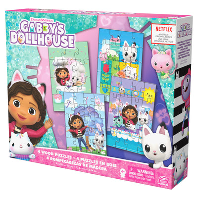 Gabby'S Dollhouse Set 4 X Rompecabezas De Madera