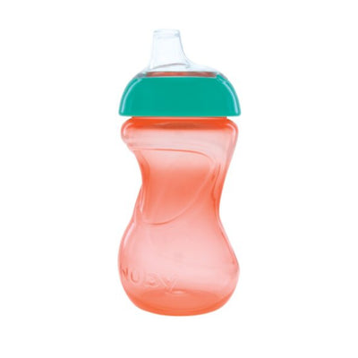 Nuby: Vaso Inicia. Válvula Silicona 6 Oz Naranja Tapa Verde_001