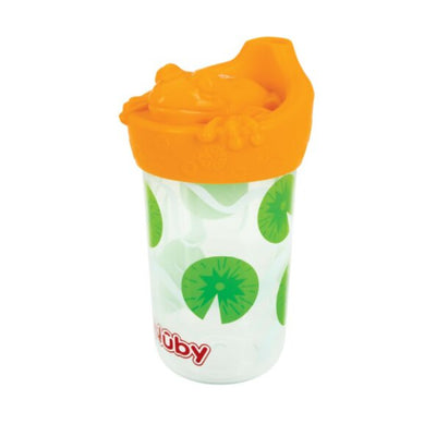Nuby: Vaso De Iniciación Con Tapa De Silicona Diseño Naranja _001