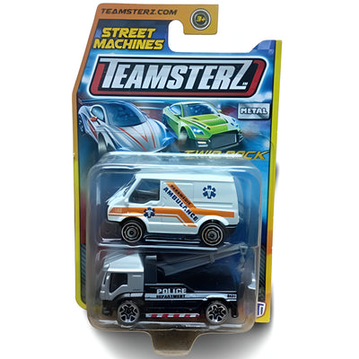 Toysmart: Tz S/M Die Cast Vehículo X 2 Ambulancia-Policia_001