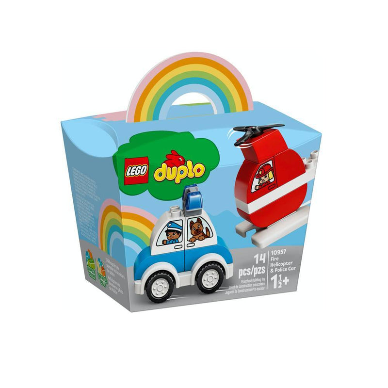 Lego® Duplo®: Helicóptero De Bomberos Y Auto De Policía