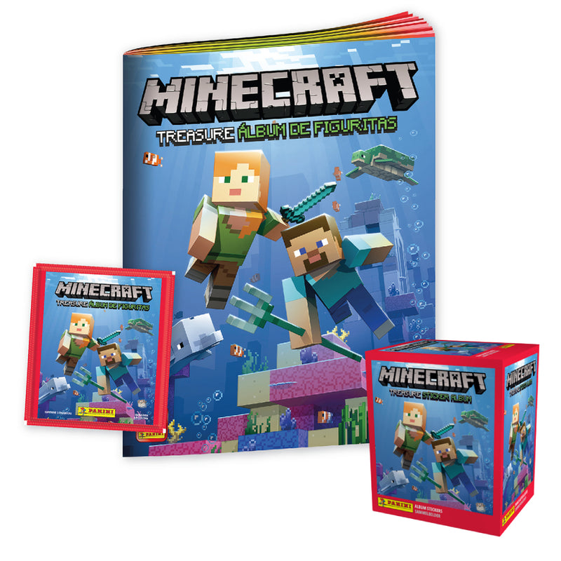 Pack Minecraft Treasure Álbum + Caja X 50 Sobres Panini