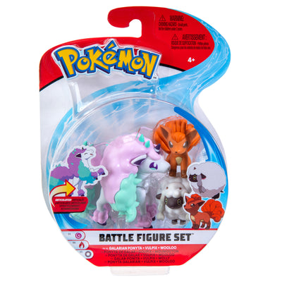 Pokémon Set Figuras De Batalla X3 Galarian Ponyta + Vulpix + Wooloo_001