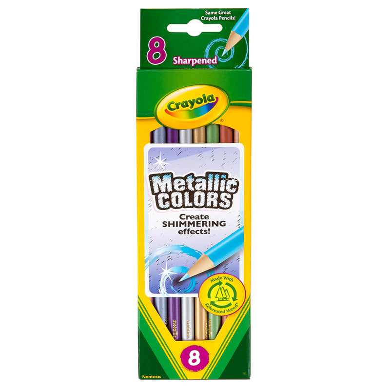 8 Lápices De Color Metálicos Crayola
