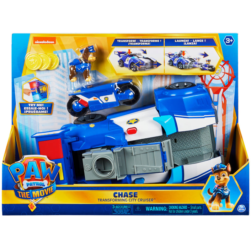 Paw Patrol Juego de torre de vigilancia con lanzador de autos de juguete, 2  figuras de acción de Chase, crucero de policía de Chase y accesorios